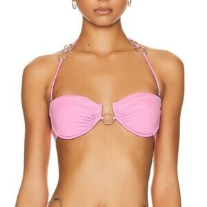 New! Monica Hansen Beachwear MHB Icon Underwire Bikini Top Pink 31436